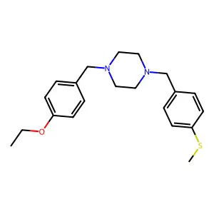 1-[(4-Ethoxyphenyl)methyl]-4-[(4-methylsulfanylphenyl)methyl]piperazine structure