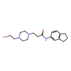 N-(2,3-dihydro-1H-inden-5-yl)-3-[4-(2-hydroxyethyl)piperazin-1-yl]propanamide structure