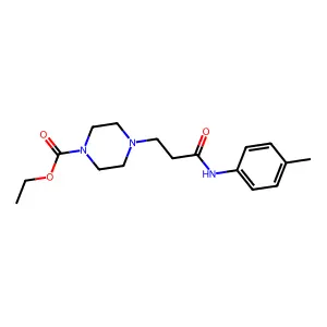 Ethyl 4-[3-(4-methylanilino)-3-oxopropyl]piperazine-1-carboxylate structure