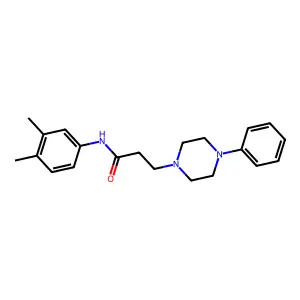 N-(3,4-dimethylphenyl)-3-(4-phenylpiperazin-1-yl)propanamide structure