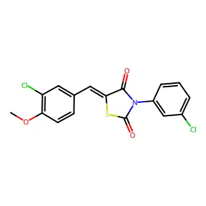 5-(3-Chloro-4-methoxybenzylidene)-3-(3-chlorophenyl)-1,3-thiazolidine-2,4-dione structure