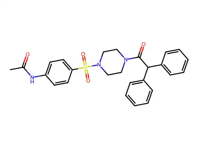 N-[4-[4-(2,2-diphenylacetyl)piperazin-1-yl]sulfonylphenyl]acetamide structure
