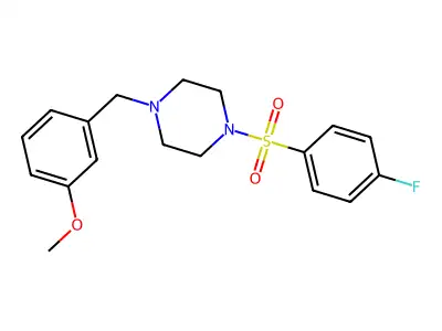 1-(4-Fluorophenyl)sulfonyl-4-[(3-methoxyphenyl)methyl]piperazine structure