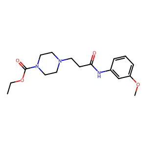 Ethyl 4-[3-(3-methoxyanilino)-3-oxopropyl]piperazine-1-carboxylate structure