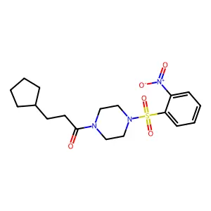 3-Cyclopentyl-1-[4-(2-nitrophenyl)sulfonylpiperazin-1-yl]propan-1-one structure