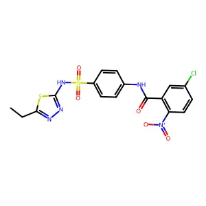 5-chloro-N-[4-[(5-ethyl-1,3,4-thiadiazol-2-yl)sulfamoyl]phenyl]-2-nitrobenzamide structure