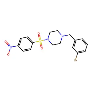 1-[(3-Bromophenyl)methyl]-4-(4-nitrophenyl)sulfonylpiperazine structure