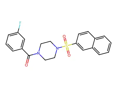 (3-Fluorophenyl)-(4-naphthalen-2-ylsulfonylpiperazin-1-yl)methanone structure