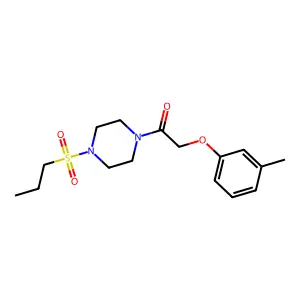 2-(3-Methylphenoxy)-1-(4-propylsulfonylpiperazin-1-yl)ethanone structure