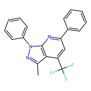 3-Methyl-1,6-diphenyl-4-(trifluoromethyl)-1H-pyrazolo(3,4-B)pyridine structure