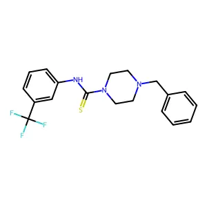 4-benzyl-N-[3-(trifluoromethyl)phenyl]piperazine-1-carbothioamide structure