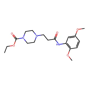 Ethyl 4-[3-(2,5-dimethoxyanilino)-3-oxopropyl]-1-piperazinecarboxylate structure