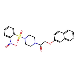 2-Naphthalen-2-yloxy-1-[4-(2-nitrophenyl)sulfonylpiperazin-1-yl]ethanone structure