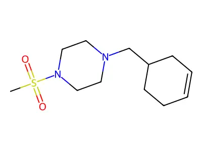 1-(Cyclohex-3-en-1-ylmethyl)-4-methylsulfonylpiperazine structure