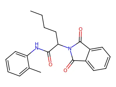 2-(1,3-dioxoisoindol-2-yl)-N-(2-methylphenyl)hexanamide structure