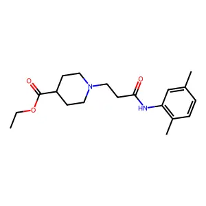 Ethyl 1-(3-((2,5-dimethylphenyl)amino)-3-oxopropyl)piperidine-4-carboxylate structure