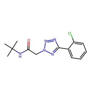 N-tert-butyl-2-[5-(2-chlorophenyl)tetrazol-2-yl]acetamide structure
