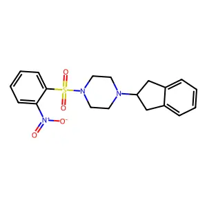 1-(2,3-dihydro-1H-inden-2-yl)-4-(2-nitrophenyl)sulfonylpiperazine structure
