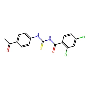 N-[(4-acetylphenyl)carbamothioyl]-2,4-dichlorobenzamide structure
