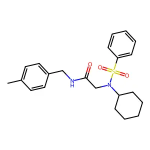 2-[benzenesulfonyl(cyclohexyl)amino]-N-[(4-methylphenyl)methyl]acetamide structure