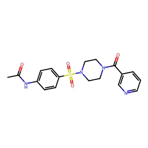 N-[4-[4-(pyridine-3-carbonyl)piperazin-1-yl]sulfonylphenyl]acetamide structure