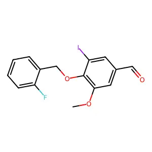 4-[(2-Fluorobenzyl)oxy]-3-iodo-5-methoxybenzaldehyde structure