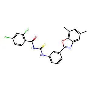 2,4-dichloro-N-[[3-(5,7-dimethyl-1,3-benzoxazol-2-yl)phenyl]carbamothioyl]benzamide structure