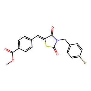 Methyl 4-{[3-(4-bromobenzyl)-2,4-dioxo-1,3-thiazolidin-5-ylidene]methyl}benzoate structure