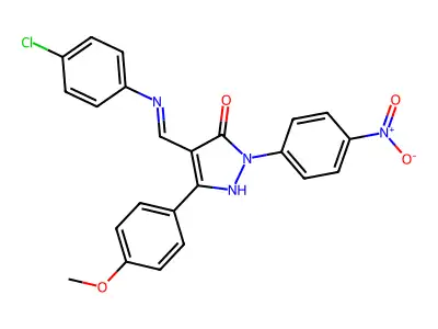 (4E)-4-[(4-chloroanilino)methylidene]-5-(4-methoxyphenyl)-2-(4-nitrophenyl)pyrazol-3-one structure