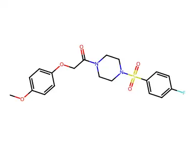 1-[4-(4-Fluorophenyl)sulfonylpiperazin-1-yl]-2-(4-methoxyphenoxy)ethanone structure