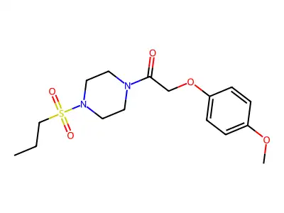 2-(4-Methoxyphenoxy)-1-(4-propylsulfonylpiperazin-1-yl)ethanone structure