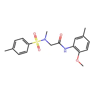 N-(2-methoxy-5-methylphenyl)-2-[methyl-(4-methylphenyl)sulfonylamino]acetamide structure