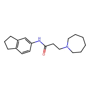 3-(azepan-1-yl)-N-(2,3-dihydro-1H-inden-5-yl)propanamide structure