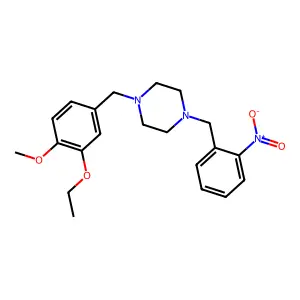1-[(3-Ethoxy-4-methoxyphenyl)methyl]-4-[(2-nitrophenyl)methyl]piperazine structure