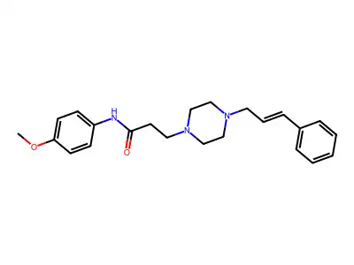 N-(4-Methoxy-phenyl)-3-[4-(3-phenyl-allyl)-piperazin-1-yl]-propionamide structure