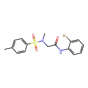 N-(2-bromophenyl)-2-[methyl-(4-methylphenyl)sulfonylamino]acetamide structure