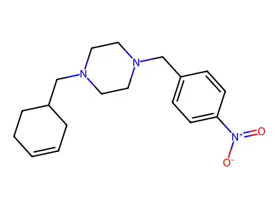 1-(Cyclohex-3-en-1-ylmethyl)-4-[(4-nitrophenyl)methyl]piperazine structure