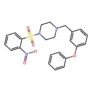 1-(2-Nitrophenyl)sulfonyl-4-[(3-phenoxyphenyl)methyl]piperazine structure