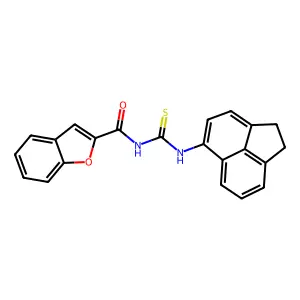 N-(1,2-dihydroacenaphthylen-5-ylcarbamothioyl)-1-benzofuran-2-carboxamide structure