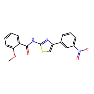 2-methoxy-N-[4-(3-nitrophenyl)-1,3-thiazol-2-yl]benzamide structure