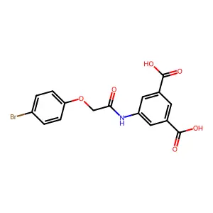 5-{[(4-Bromophenoxy)acetyl]amino}benzene-1,3-dicarboxylic acid structure