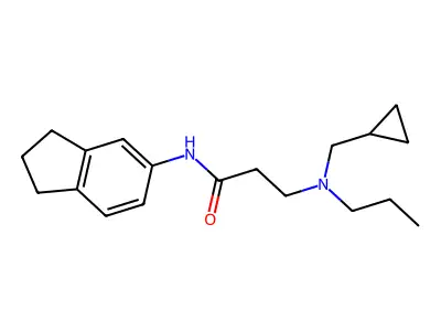 3-[cyclopropylmethyl(propyl)amino]-N-(2,3-dihydro-1H-inden-5-yl)propanamide structure