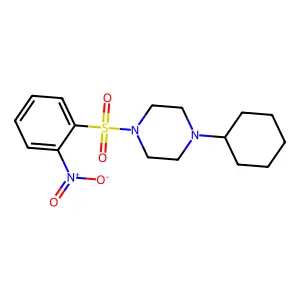 1-Cyclohexyl-4-(2-nitrophenyl)sulfonylpiperazine structure