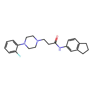 N-(2,3-dihydro-1H-inden-5-yl)-3-[4-(2-fluorophenyl)piperazin-1-yl]propanamide structure