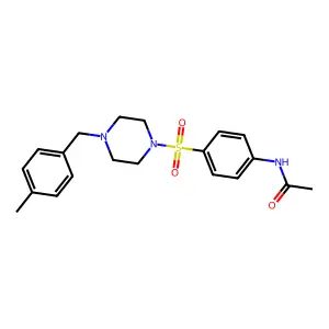 N-[4-[4-[(4-methylphenyl)methyl]piperazin-1-yl]sulfonylphenyl]acetamide structure