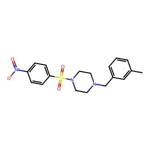1-[(3-Methylphenyl)methyl]-4-(4-nitrophenyl)sulfonylpiperazine structure
