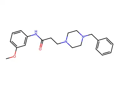 3-(4-benzylpiperazin-1-yl)-N-(3-methoxyphenyl)propanamide structure