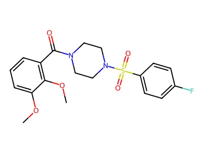 (2,3-Dimethoxyphenyl)-[4-(4-fluorophenyl)sulfonylpiperazin-1-yl]methanone structure