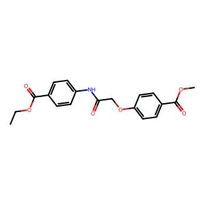 Ethyl 4-[[2-(4-methoxycarbonylphenoxy)acetyl]amino]benzoate structure