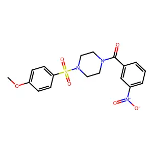 [4-(4-Methoxyphenyl)sulfonylpiperazin-1-yl]-(3-nitrophenyl)methanone structure